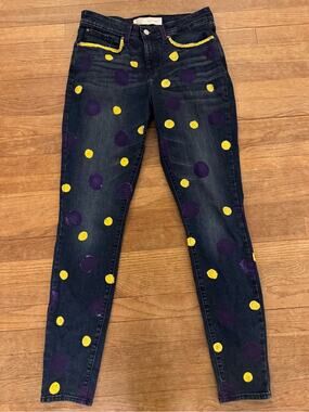 Levi's Women's Painted Polka Dot Skinny Jeans - 30x32 (Actual 30x31) b54